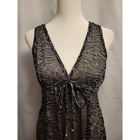 Sleepwear Dress Nightgown Womens Medium Animal Print Lightweight Semi Sheer - Picture 2 of 10